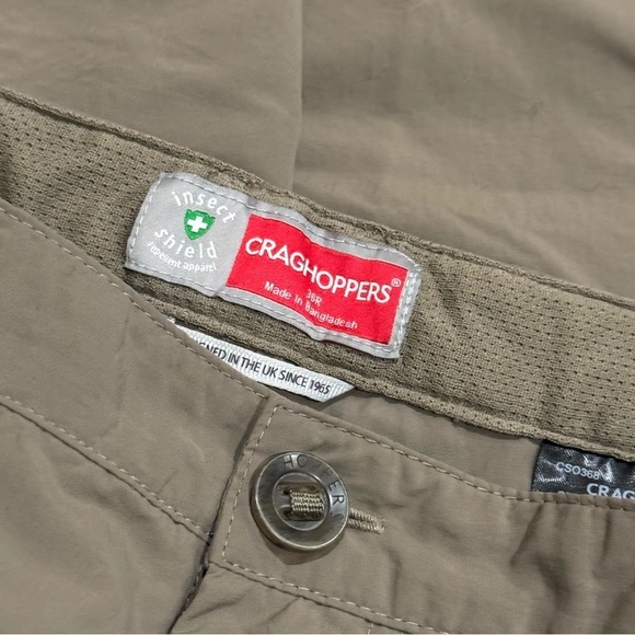Craghoppers Tan Outdoor Cargo Pants Insect Shield Nosilife Men’s Size 36R - Picture 4 of 7